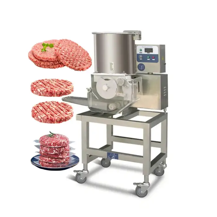 Fully Automatic 130mm hamburger patty forming machine  chicken nugget Minced meat molding production line