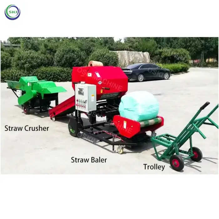 Silage Bale Straw Hay Baler Packing Machine And Wrapper Round Diesel Engine Automatic Super Naiper Grass Silage Baler Machine