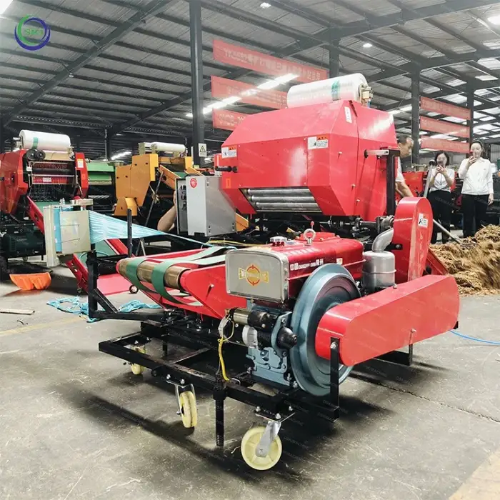 Silage Bale Straw Hay Baler Packing Machine And Wrapper Round Diesel Engine Automatic Super Naiper Grass Silage Baler Machine