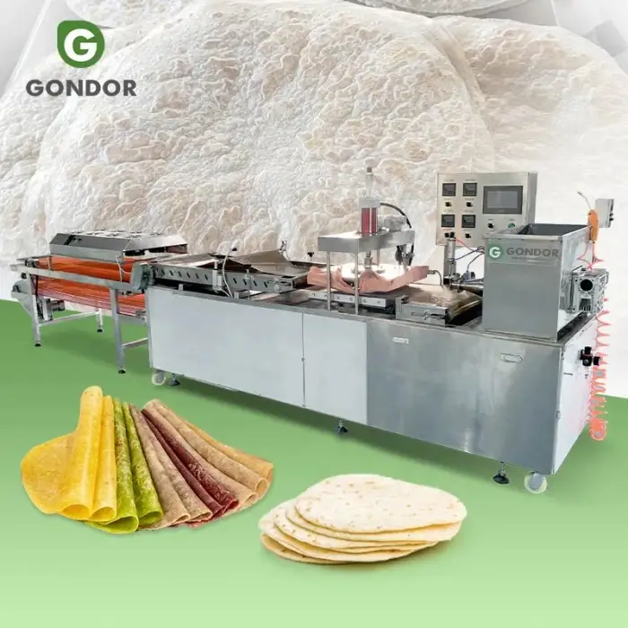 Germany Automatic Dough Divider Rounder Roti Pancake Chapati Make Machine Torilla Lavash With Conveyor Belt Oven