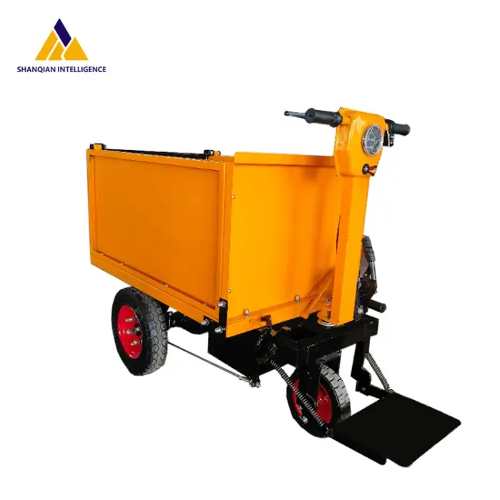 Shanqian High qualityHand Push Three Door Transport Vehicle Wheelbarrow electric Dump Tricycle