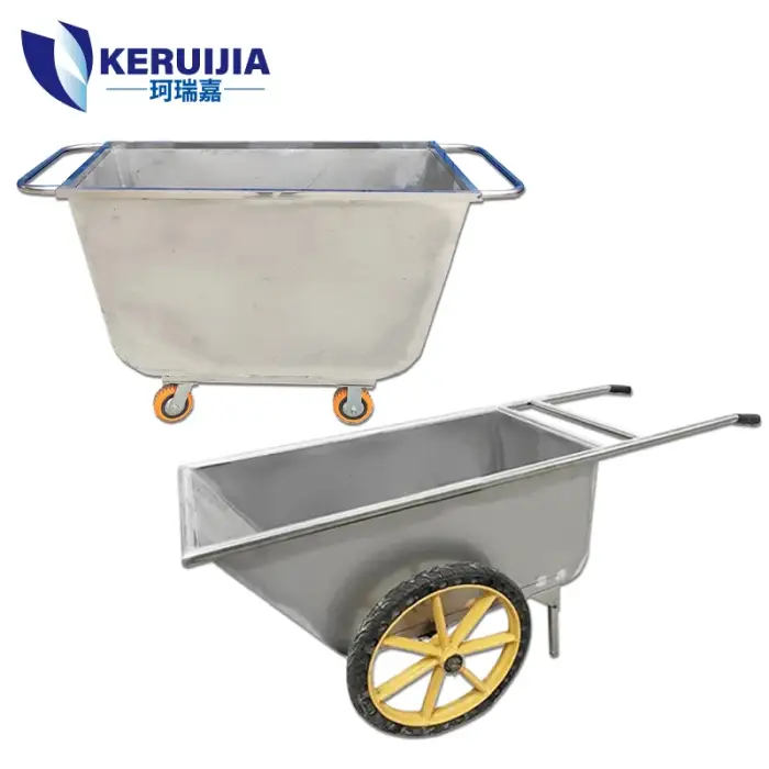 Poultry farm trolley feed cart high strength 4 wheels wheelbarrow feed truck pig farm equipment