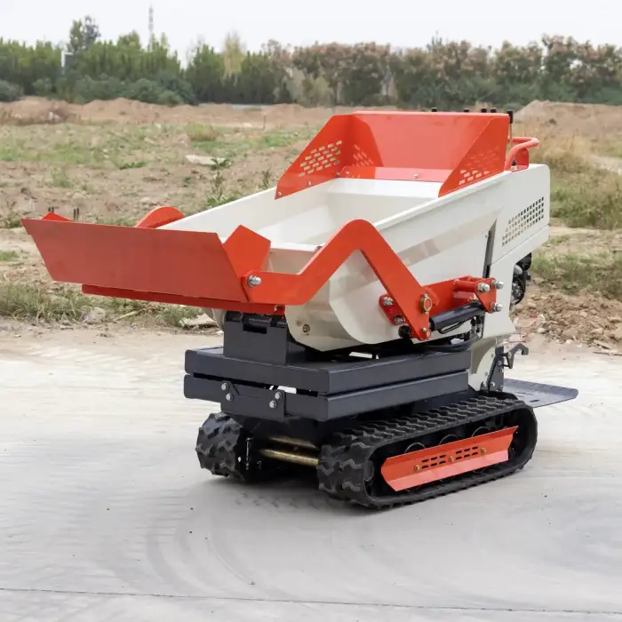 HT500-1 Mini Track Dumper Heavy Duty Wheel Barrow Transporter Power Buggy Mini Dumper Concrete Wheelbarrow Small Loader