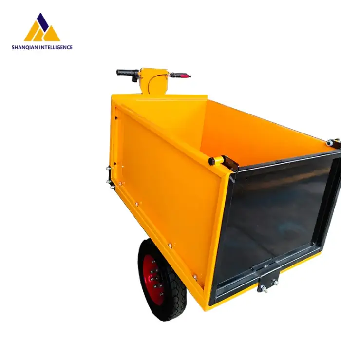 Shanqian High qualityHand Push Three Door Transport Vehicle Wheelbarrow electric Dump Tricycle