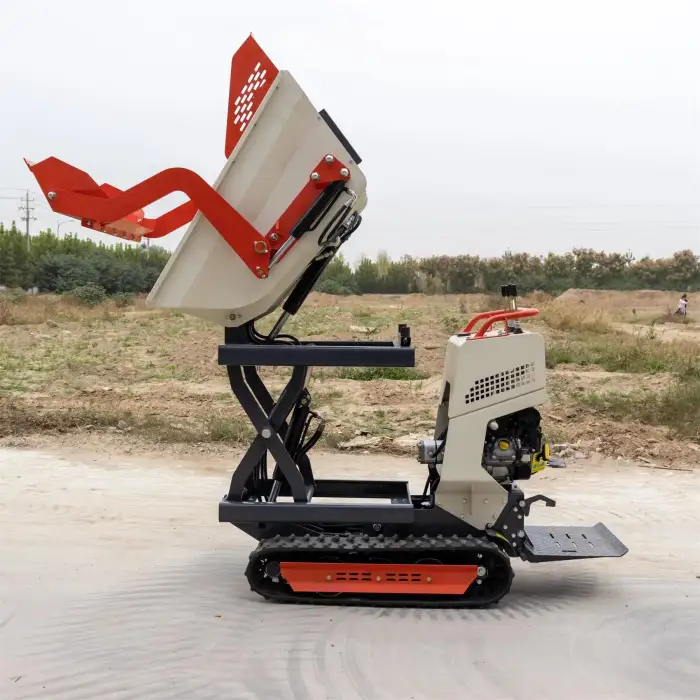 HT500-1 Mini Track Dumper Heavy Duty Wheel Barrow Transporter Power Buggy Mini Dumper Concrete Wheelbarrow Small Loader