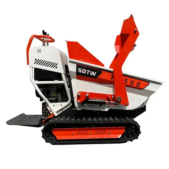 1 Ton TD500 new hydraulic crawler rubber transporter trackde diesel mini dumper wheelbarrow best price for sale