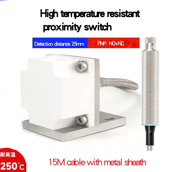 Inductive proximity switch sensor with high temperature resistance of 250 degrees Celsius and 25mm detection distance