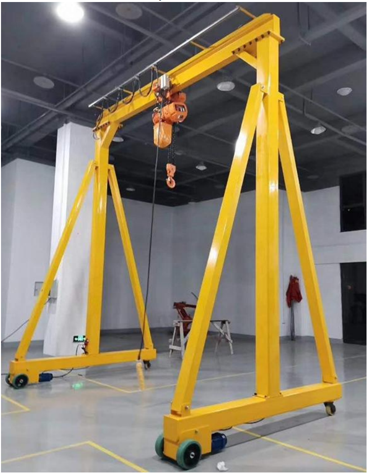 5000KG Electric Mobile  Steel Gantry Crane With Chain Hoist