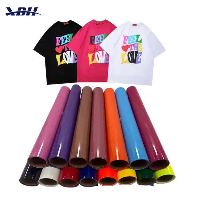 Custom 3D Puff Heat Transfer Vinyl Rolls Easy Peeling HTV Transfer PU Film for Cloth Textile T-shirt Design 0.5m*25m