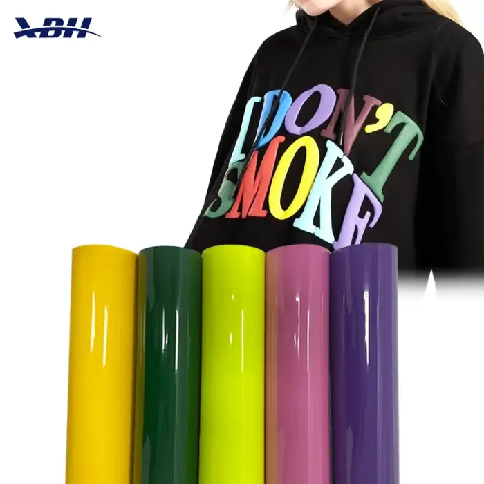 Custom 3D Puff Heat Transfer Vinyl Rolls Easy Peeling HTV Transfer PU Film for Cloth Textile T-shirt Design 0.5m*25m