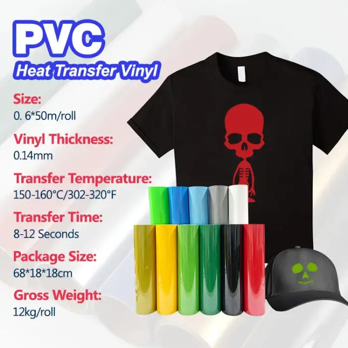 wholesale htv vinyl rolls 60cm x 50m thermal press vinil textil pvc heat transfer vinyl for t-shirt clothing 60cmx50m