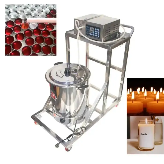 Small  Stainless Steel Machine candle pot pump filler wax Melting Candle Filling Machine Wax Melter Candle Maker Machine Main machine (excluding barrels and small carts)