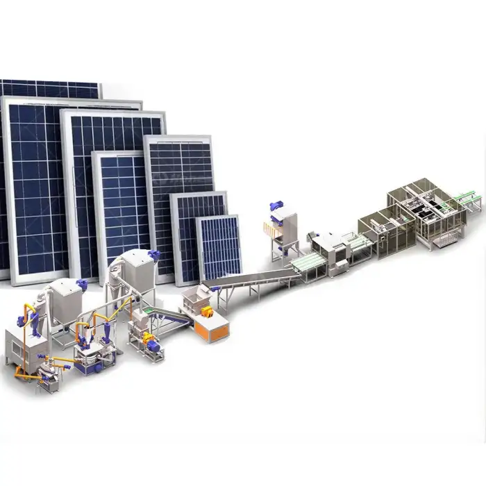 Manufacturing Photovoltaic Solar Panels Recycling Production Line 1500kg/h Solar Sell Crushing and Separating Machine