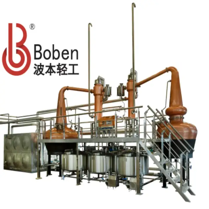 Boben 2024 Traditional Whisky Pot Still 2000L&amp;1200L Steam Distiller Copper Distillation Equipment Twin Kettle Distillery