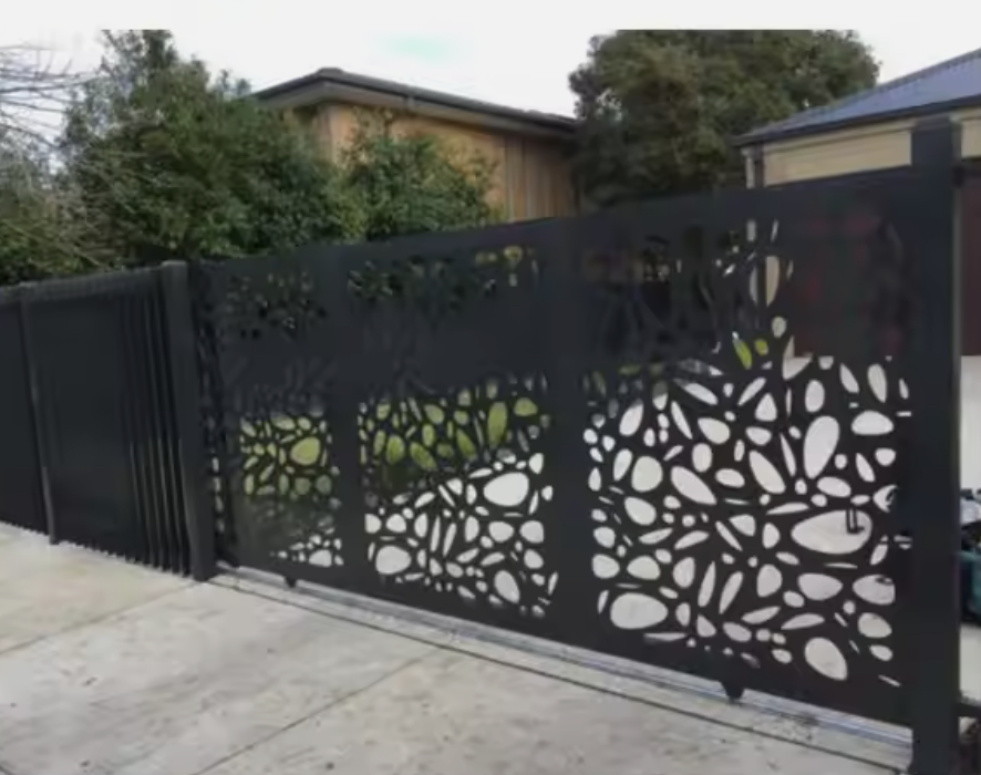 Chinese Manufacturer Decorative Aluminium Laser Cut Gate Metal Gate Perforated Driveway Gate Designs For House Decoration