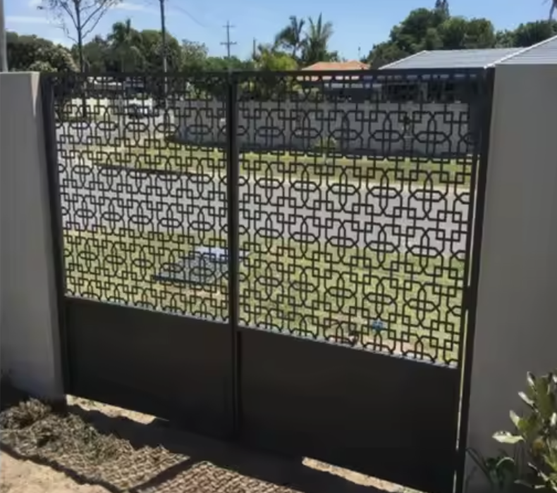 Chinese Manufacturer Decorative Aluminium Laser Cut Gate Metal Gate Perforated Driveway Gate Designs For House Decoration