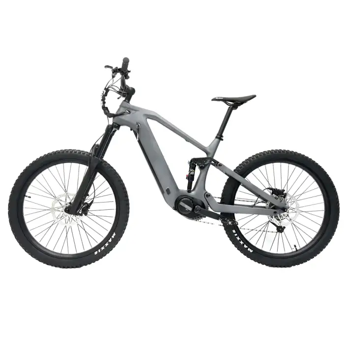 Electric Bicycle with 48V Central Motor Integrated 9-Speed Carbon Fibre Frame and 9-Speed Lithium Battery Power Supply