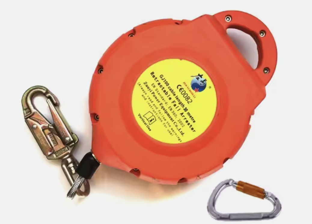 vertical industrial fall protection 30m block equipment 140kgs retractable fall arrester