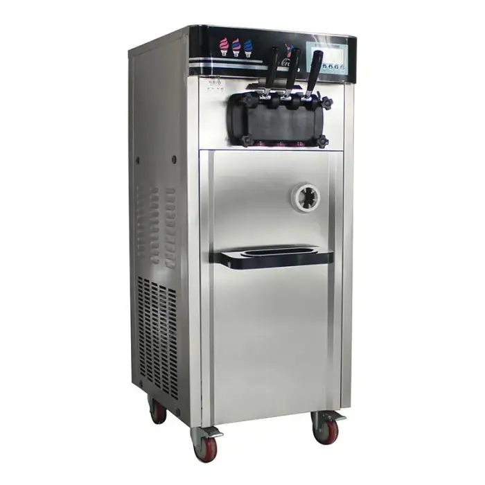 Stainless Steel 3-Flavors Commercial Soft Ice Cream Machine Model: XX-Z966