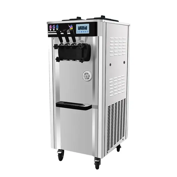 Stainless Steel 3-Flavors Commercial Soft Ice Cream Machine