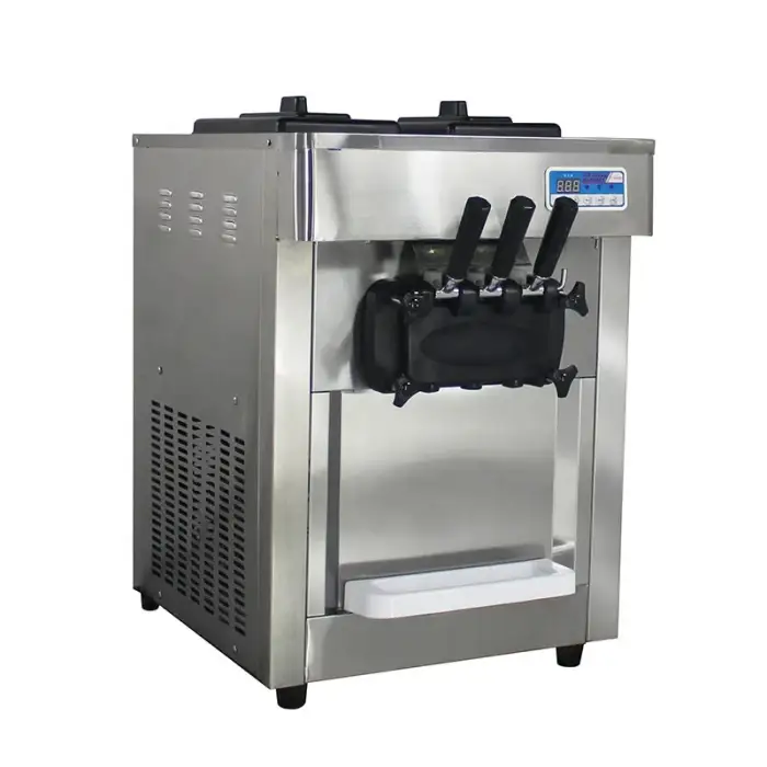 Stainless Steel 3-Flavors Commercial Soft Ice Cream Machine Model: XX-Z966