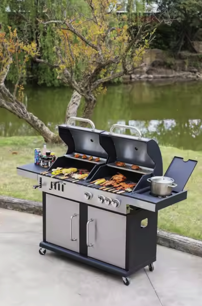 GRACE Outdoor Courtyard BBQ Charcoal Grill Stainless Steel Gas Grill Stove