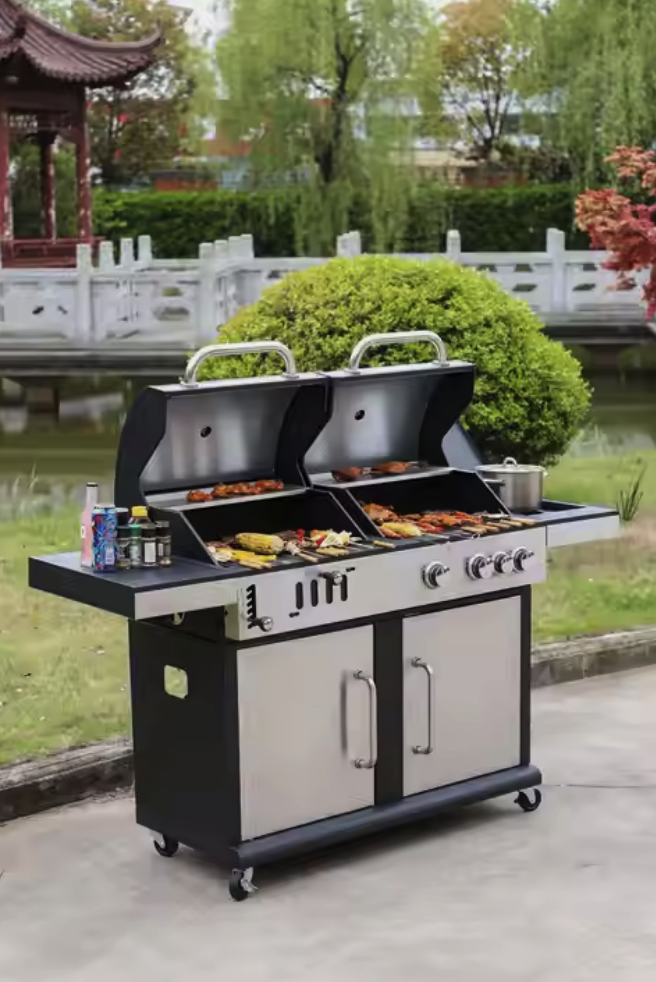 GRACE Outdoor Courtyard BBQ Charcoal Grill Stainless Steel Gas Grill Stove