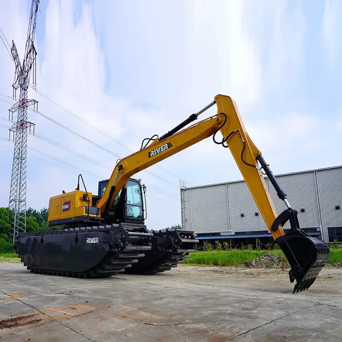 Construction Equipment 21ton 21050kg Long Boom Amphibious Excavator Crawler Heavy Equipment Excavator 7 Days Buggy Engine 8525mm