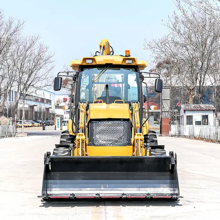 Backhoe Loader With 6 In 1 Bucket Enables Multifunctional Operation Digging And Dozing