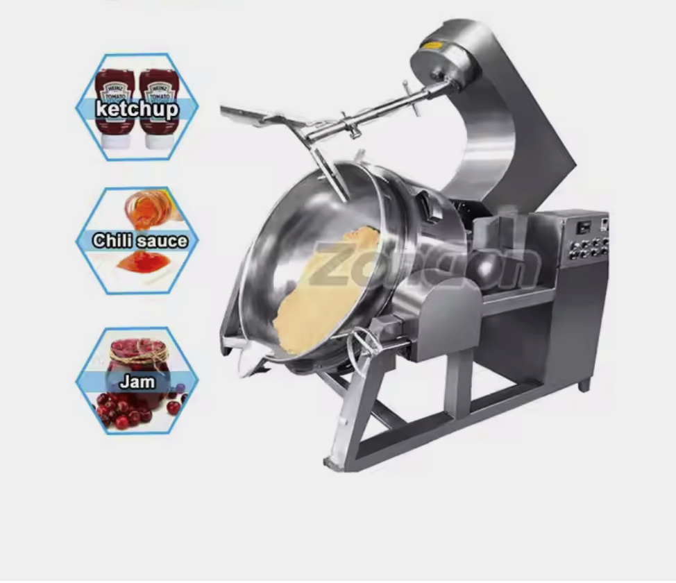 Big capacity automatic industrial planetary cooking machine mixer for sale.