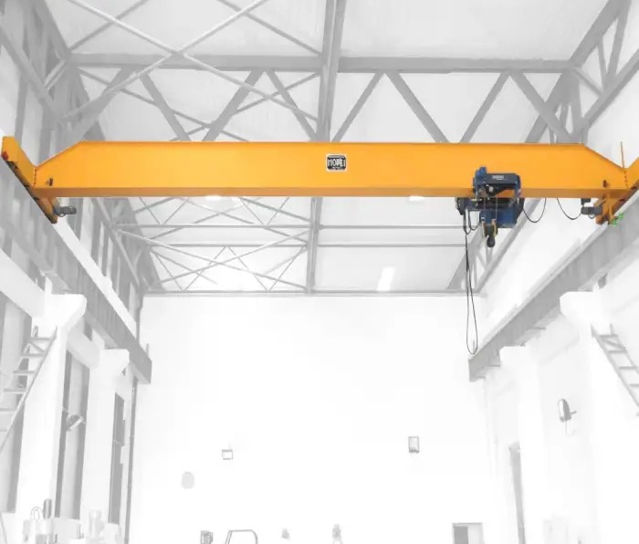 Remote Control Single Girder Top Running Pump Room Overhead Bridge Crane with Rails