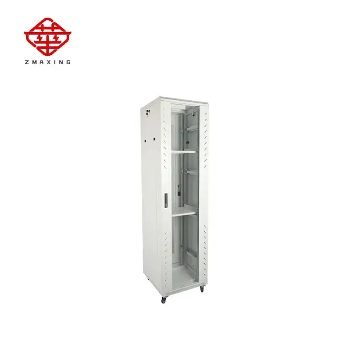 Zmaxing 19" 42U Movable Network Cabinets 19 Inch Steel Server Rack Industrial Use Black International Standard in Stock