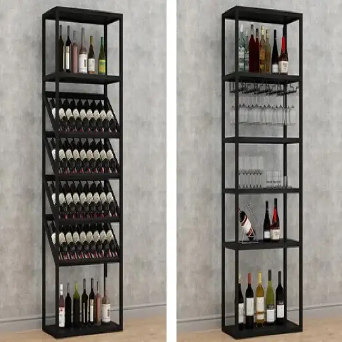 Customized Wine Shop Interior Design Decoration Retail Wine Store Furniture Metal Shelf Wine Rack Wall Mounted Display Shelves