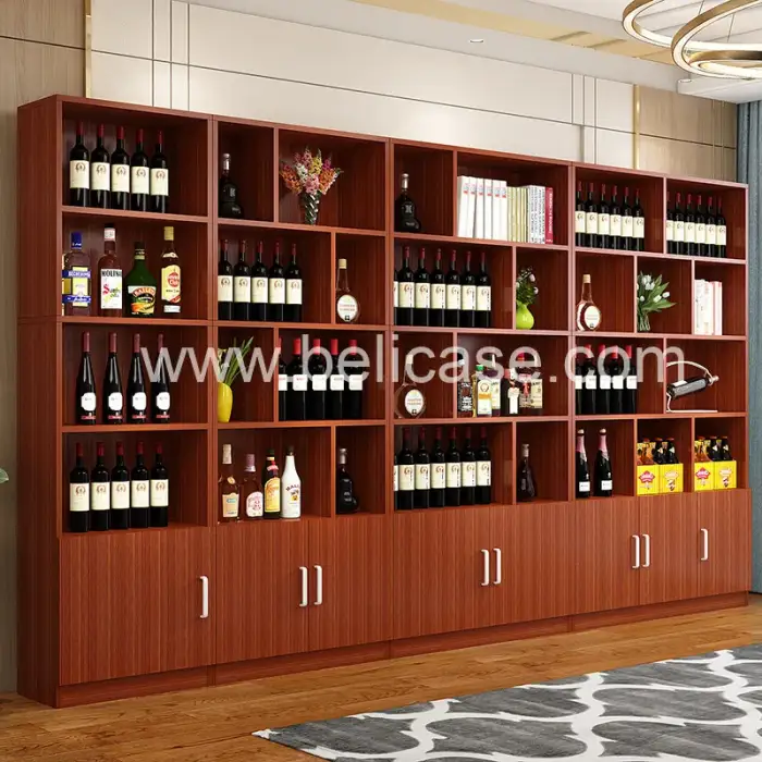 Customized Wine Display Rack Wine Display Shelf Wooden Wine Cabinet