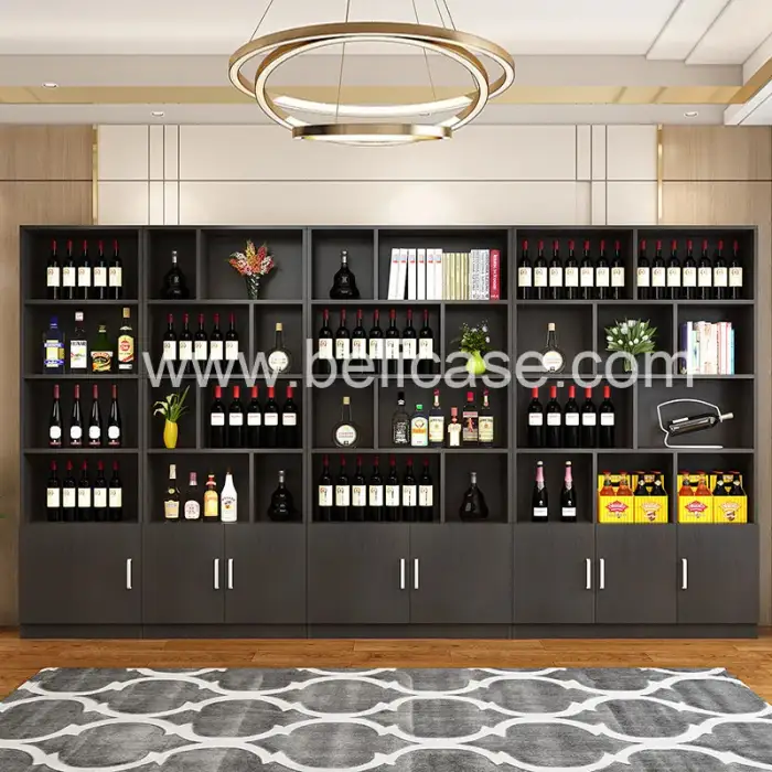 Customized Wine Display Rack Wine Display Shelf Wooden Wine Cabinet