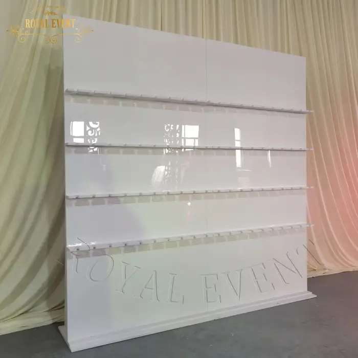 High quality wine glass display rack Wedding Event Backdrop Champagne holder wall bar wine shelf for wedding events