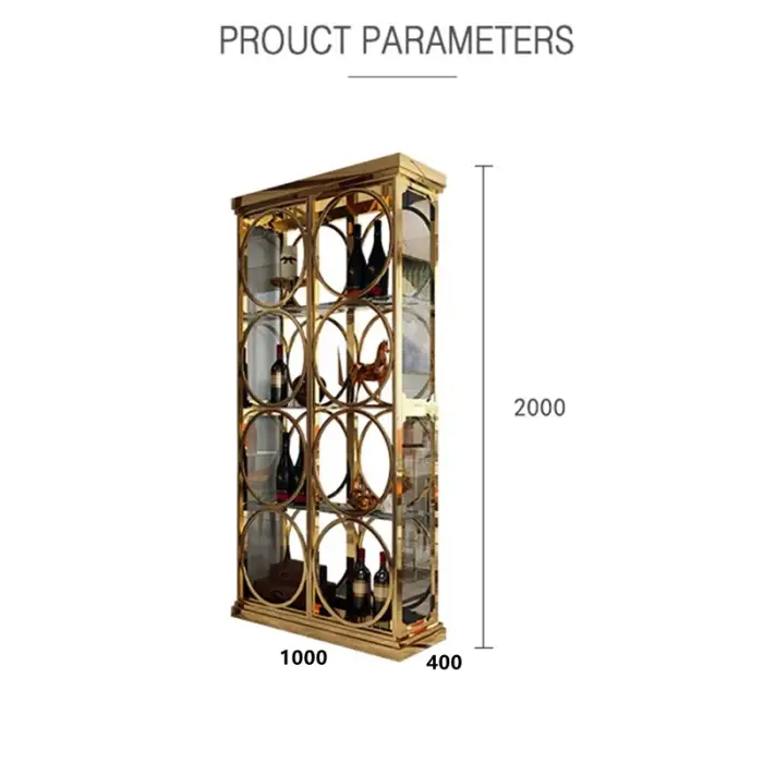 Luxury wine racks shelves for wine wine glass display cabinet goods shelf Hairline bronze