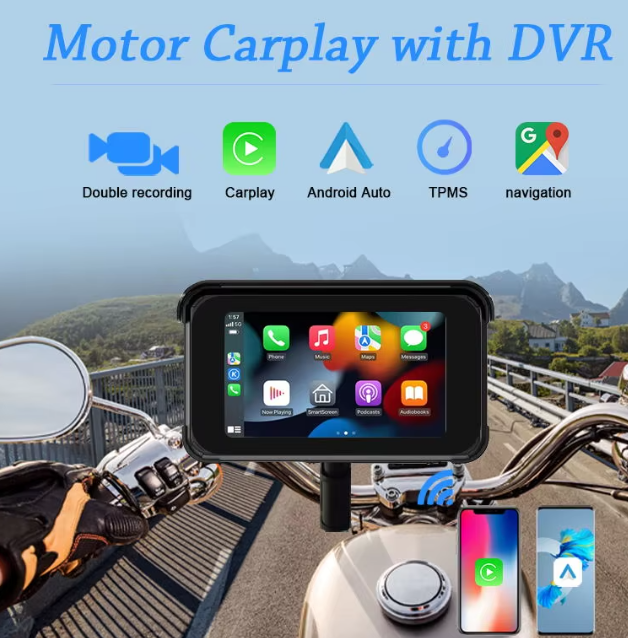 Gps Motorcycle Bike Tracking Devices Tracker 5" Screen Carplay Android Auto Real Time Tracking Vehicle Tracking System Navigator