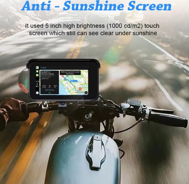 Gps Motorcycle Bike Tracking Devices Tracker 5" Screen Carplay Android Auto Real Time Tracking Vehicle Tracking System Navigator