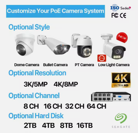 4K 8-Channel 8MP Security Dome Camera System: Outdoor Home PoE NVR Kit with CCTV IP Cameras