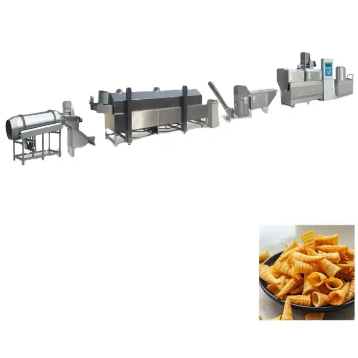 Fried Corn Bugle &amp; Chips Snacks Extruder: Tortilla Snack Production Line