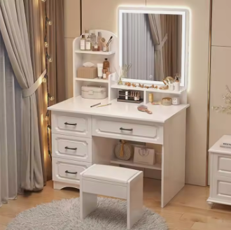 5 Drawer Dressing Table, Vanity Table with Led Lights and Mirror LXI060601