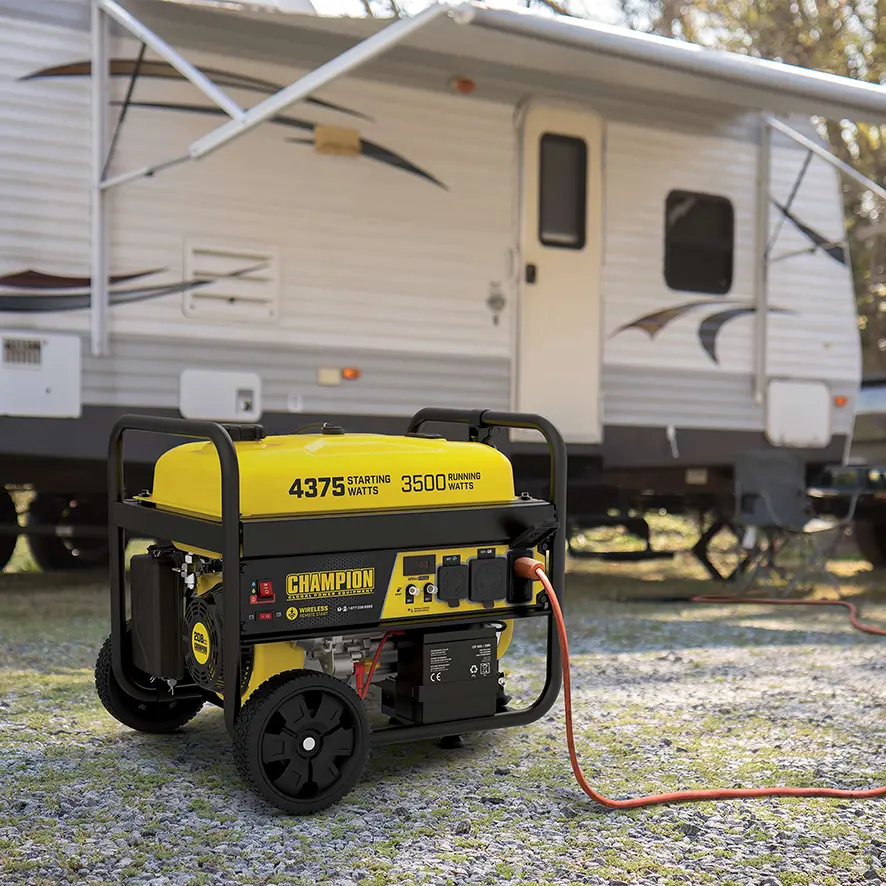 Champion 3kW Mini Gasoline Portable Generator - Remote Start, Fuel-Saving, Open Type for Home Use