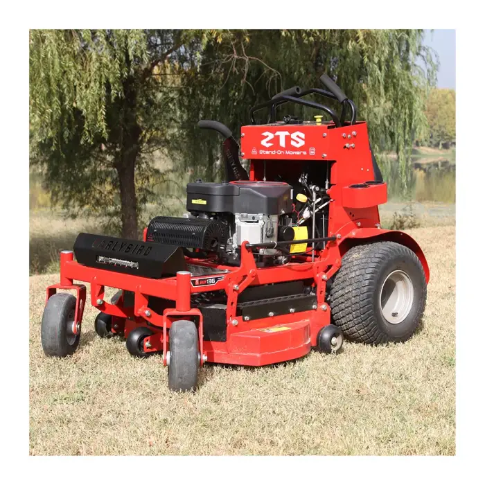 Four-wheel lawn mowing cart with zero turning standing lawn mower