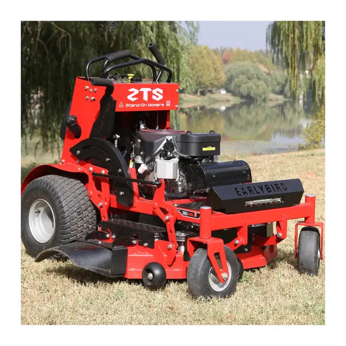 Four-wheel lawn mowing cart with zero turning standing lawn mower