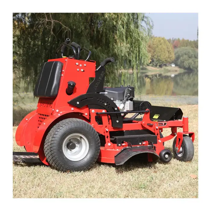 Four-wheel lawn mowing cart with zero turning standing lawn mower