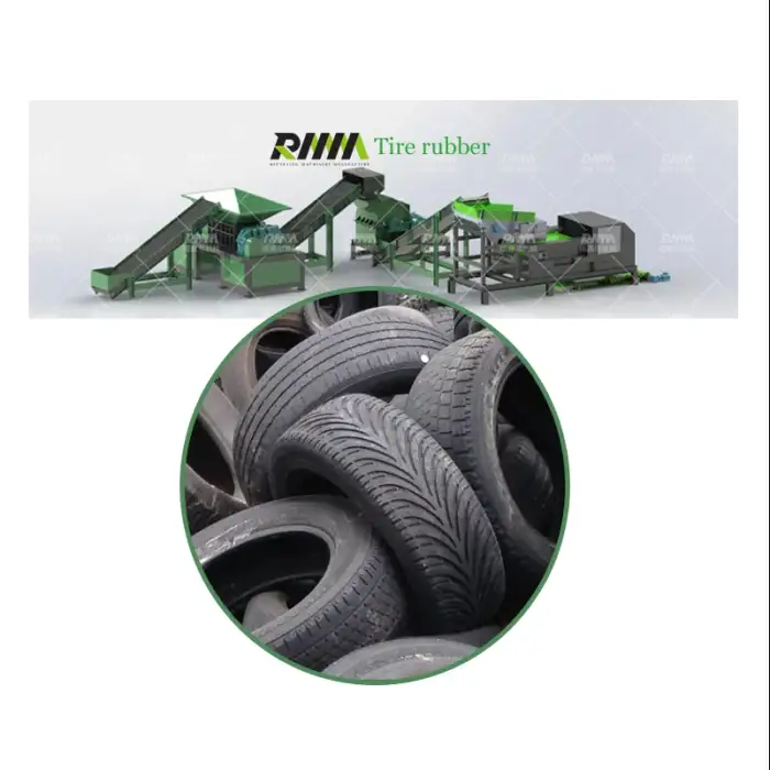 Waste Tyre Recycling Plant / Rubber Powder Making Machine Of Used Tire Recycling production line