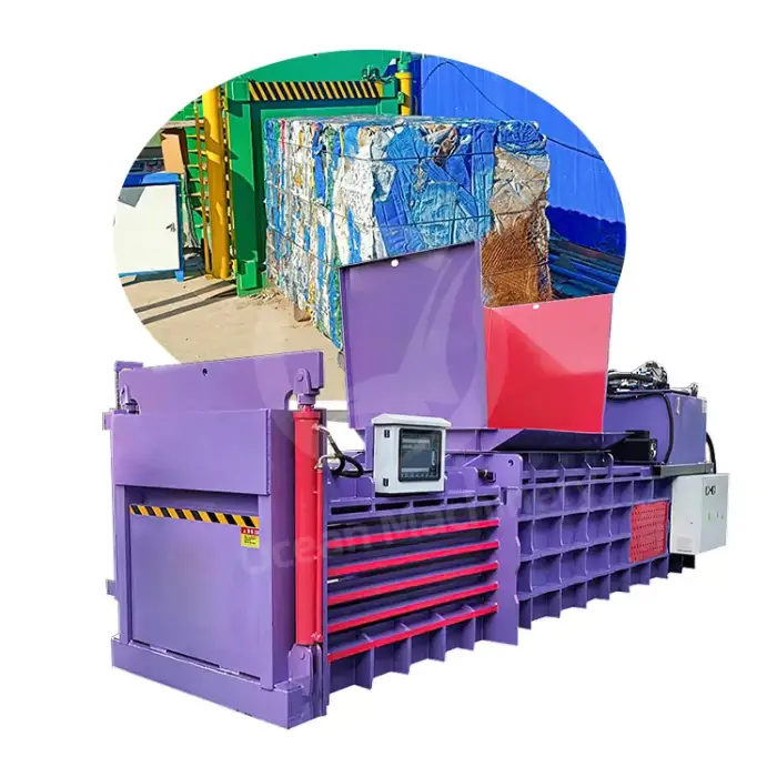 OCEAN Horizontal Automatic Waste Paper Plastic Cardboard Carton Metal Hydraulic Baler Machine for Recycle