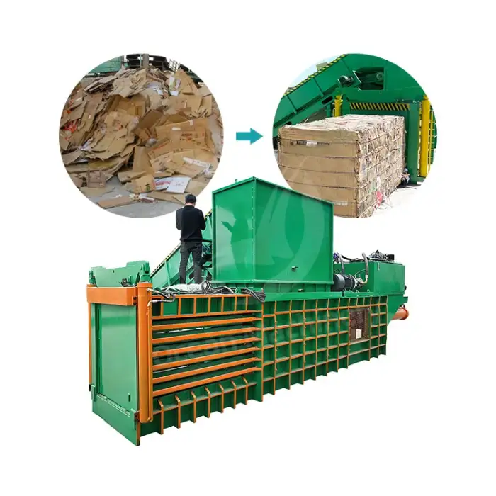 OCEAN Horizontal Automatic Waste Paper Plastic Cardboard Carton Metal Hydraulic Baler Machine for Recycle