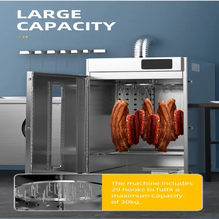 Smoke Function Biltong Jerky Drying Machine Rotary Large Capacity Sausages Food Dehydrator Machine